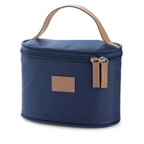 BOLSA P/ COSMETICOS EM MICROFIBRA - AZUL - 18X12X10 CM-MA-09613