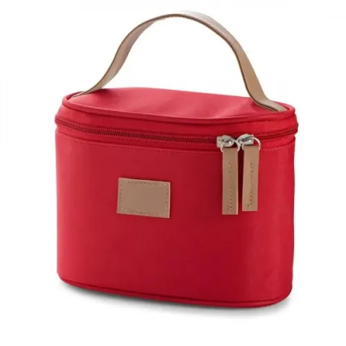 BOLSA P/ COSMETICOS EM MICROFIBRA - VERMELHA - 18X12X10 CM-MA-09614