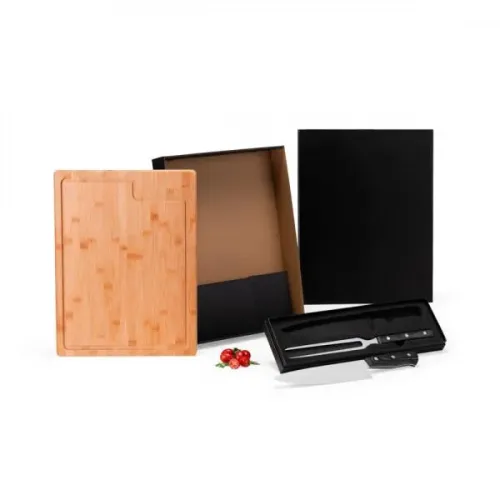 CONJ. PARA CHURRASCO PREMIUM EM BAMBU / MADEIRA / INOX - 3 PÇS-ME-39373