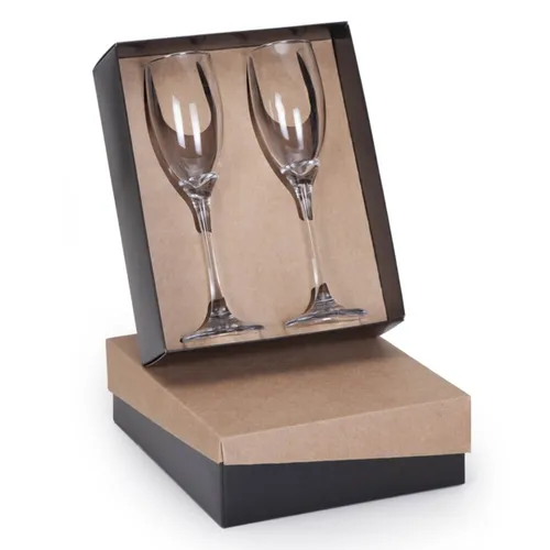 Taças de Champanhe Personalizadas em Vidro 2 pç-FB-N7856BOX2