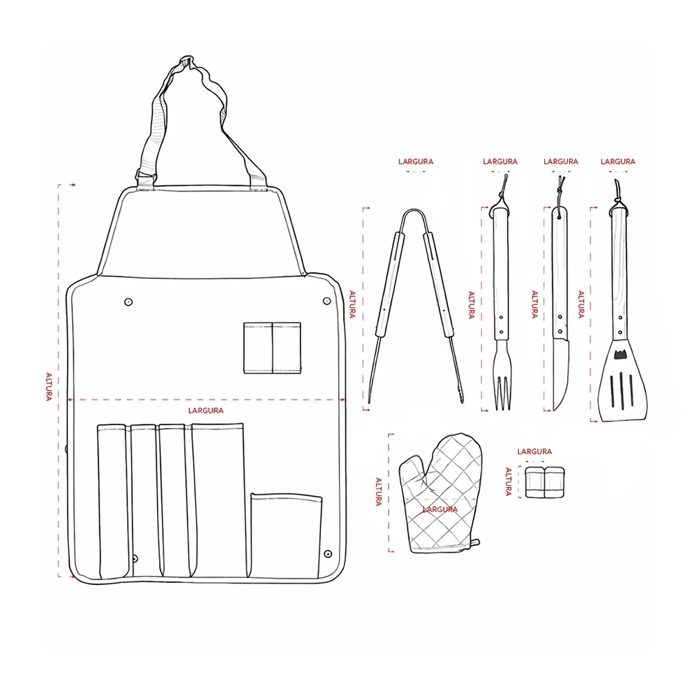 Kit Churrasco 8 Peças