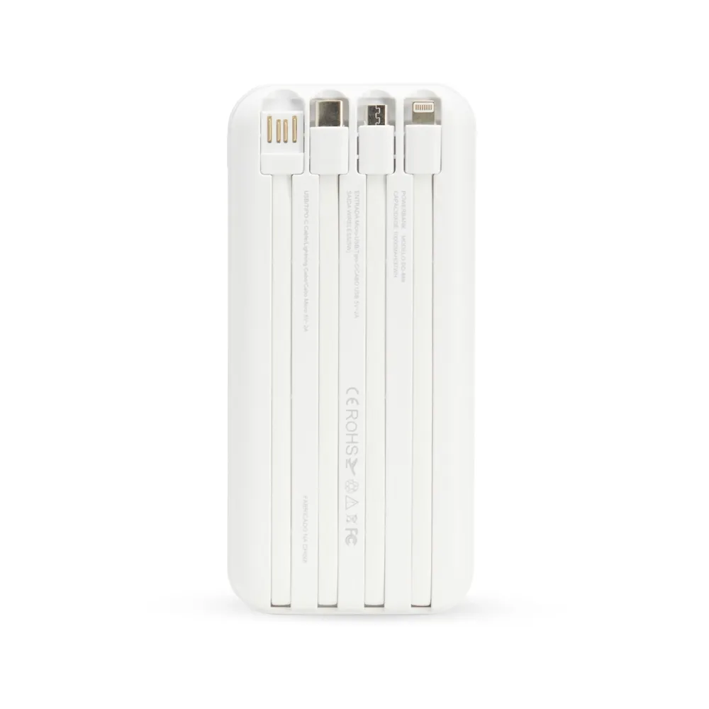 Power Bank 10.000mAh com Carregamento via Indução ou via Cabo