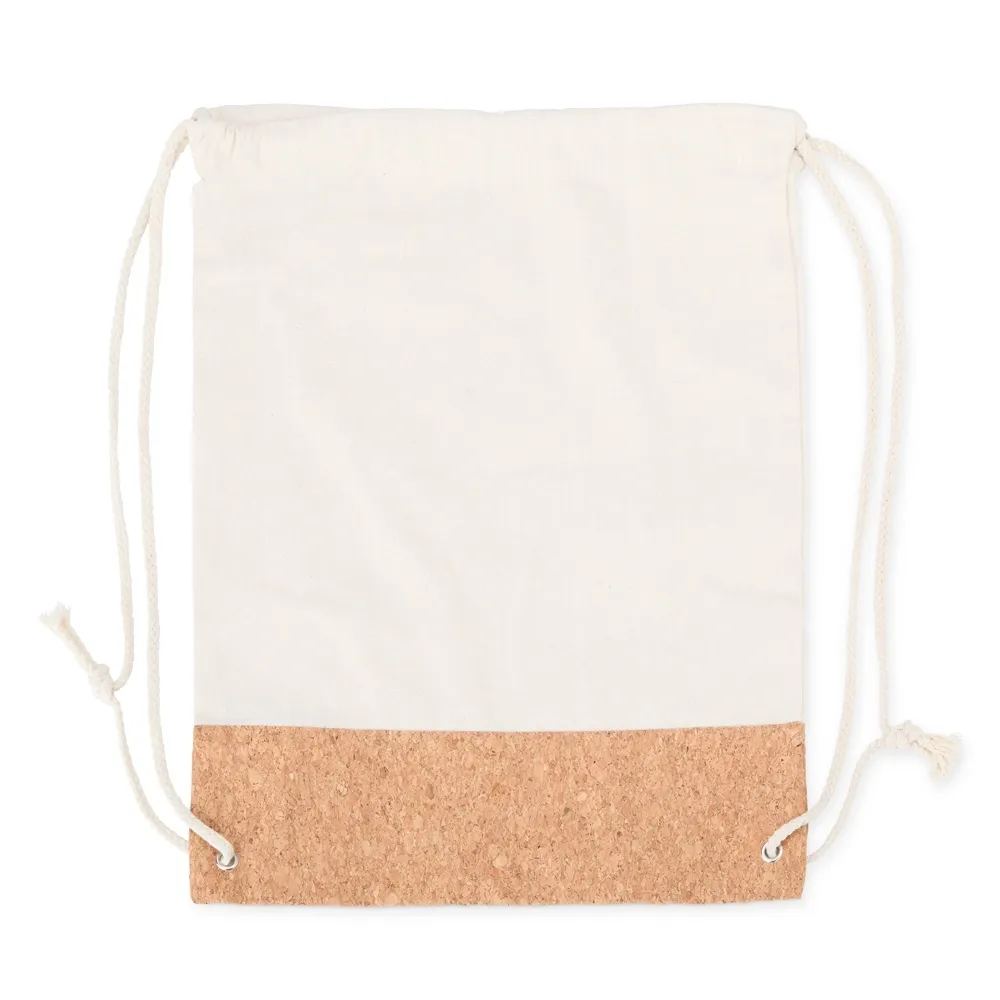 Mochila Saco de Lona e Cortiça