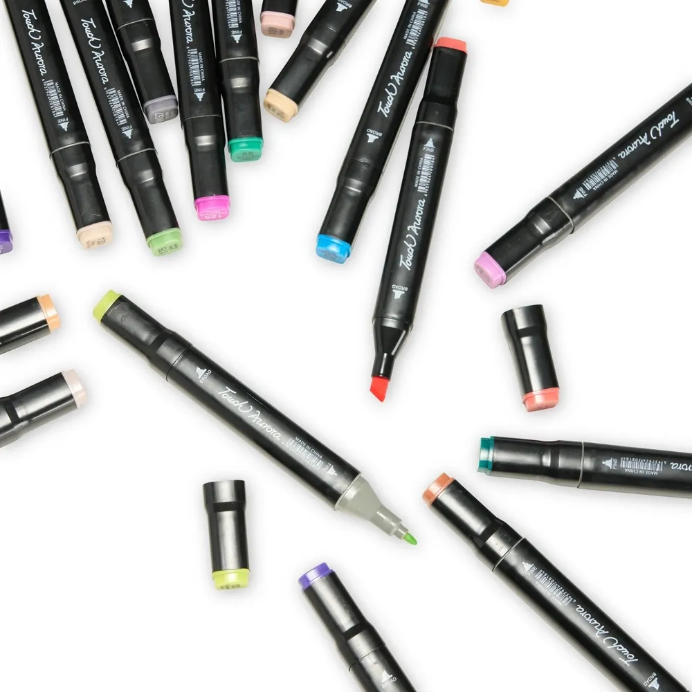Kit Canetas Marcadoras Pontas Duplas 108 Cores