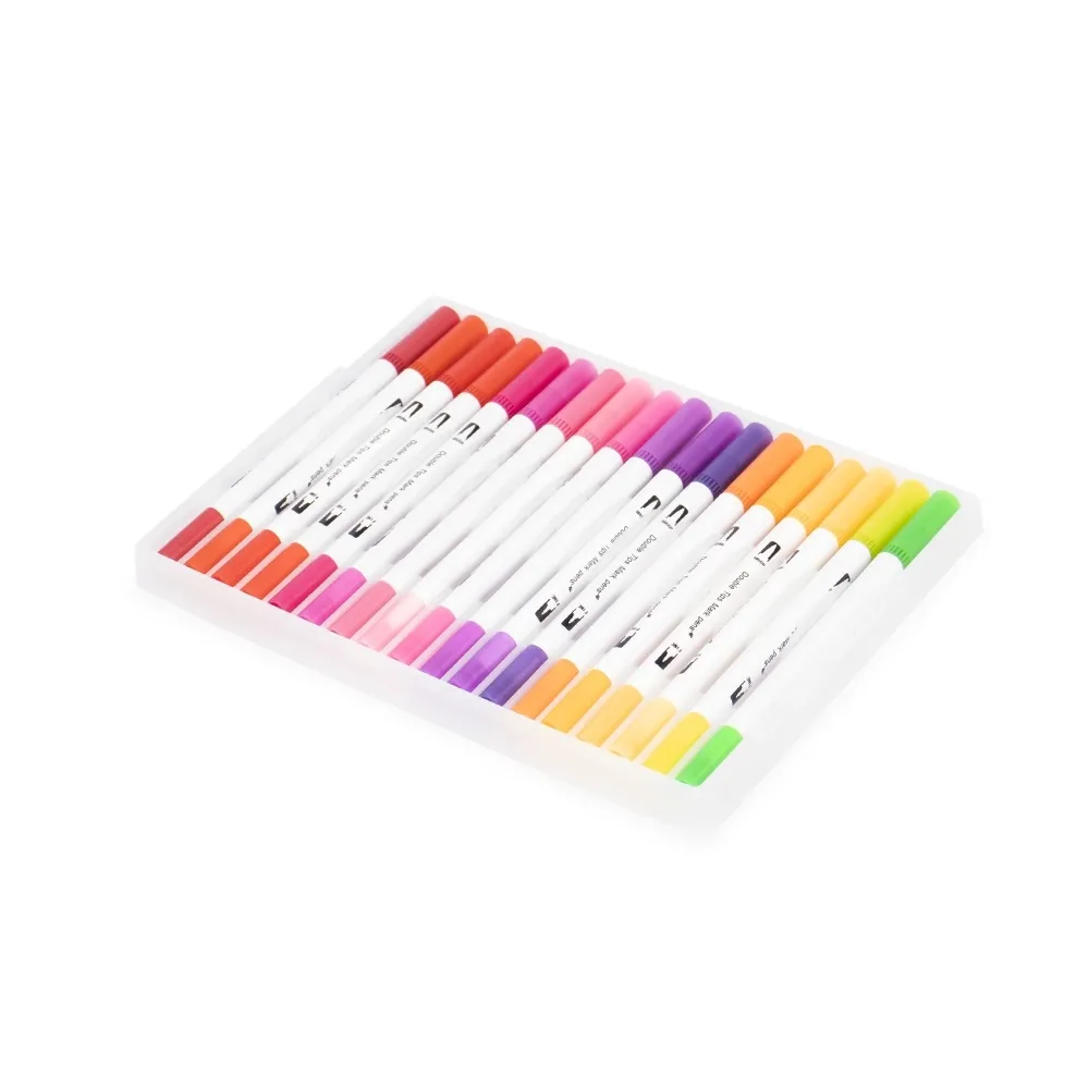Kit Canetinhas Ponta Dupla 100 Cores