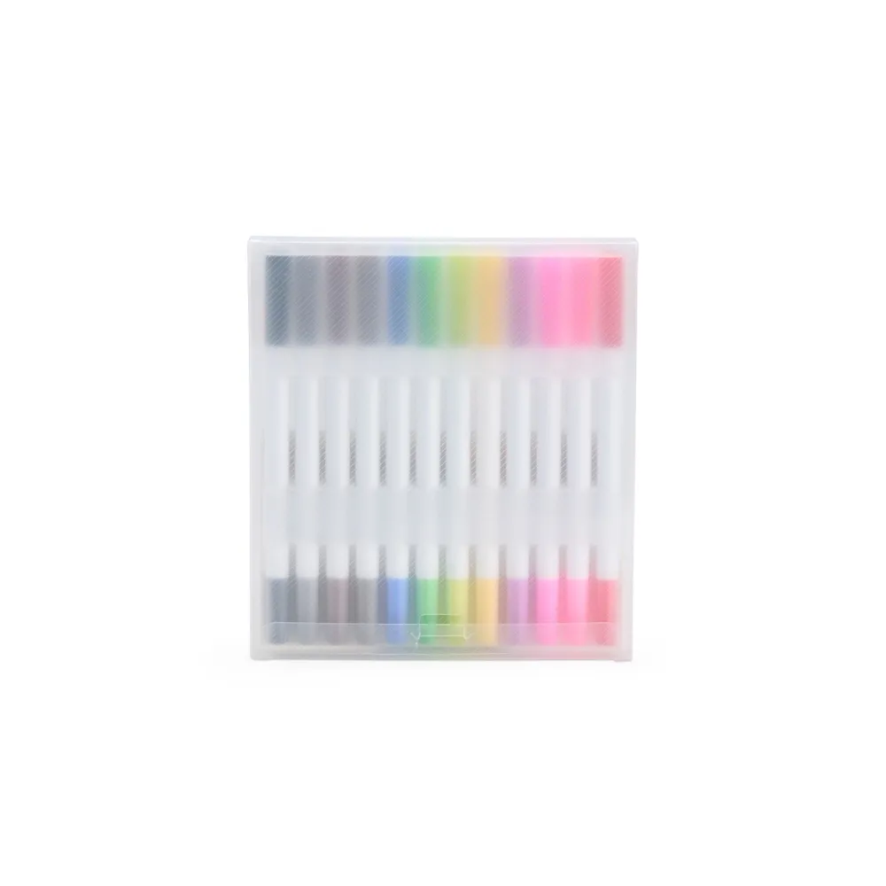 Kit Canetinhas Ponta Dupla Com 12 Cores
