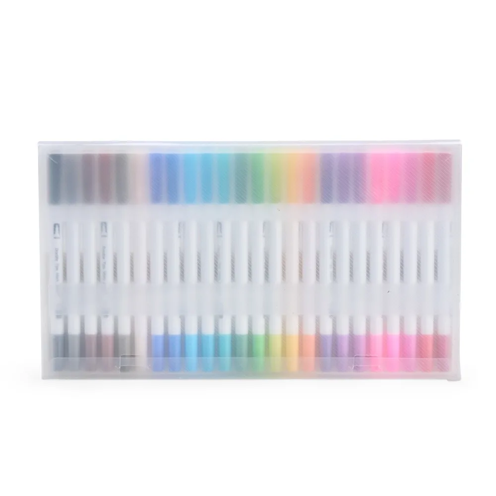 Kit Canetinhas Ponta Dupla Com 24 Cores