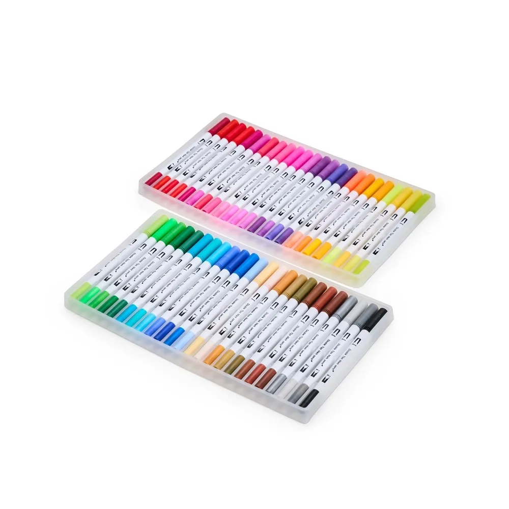 Kit Canetinhas Ponta Dupla Com 48 Cores