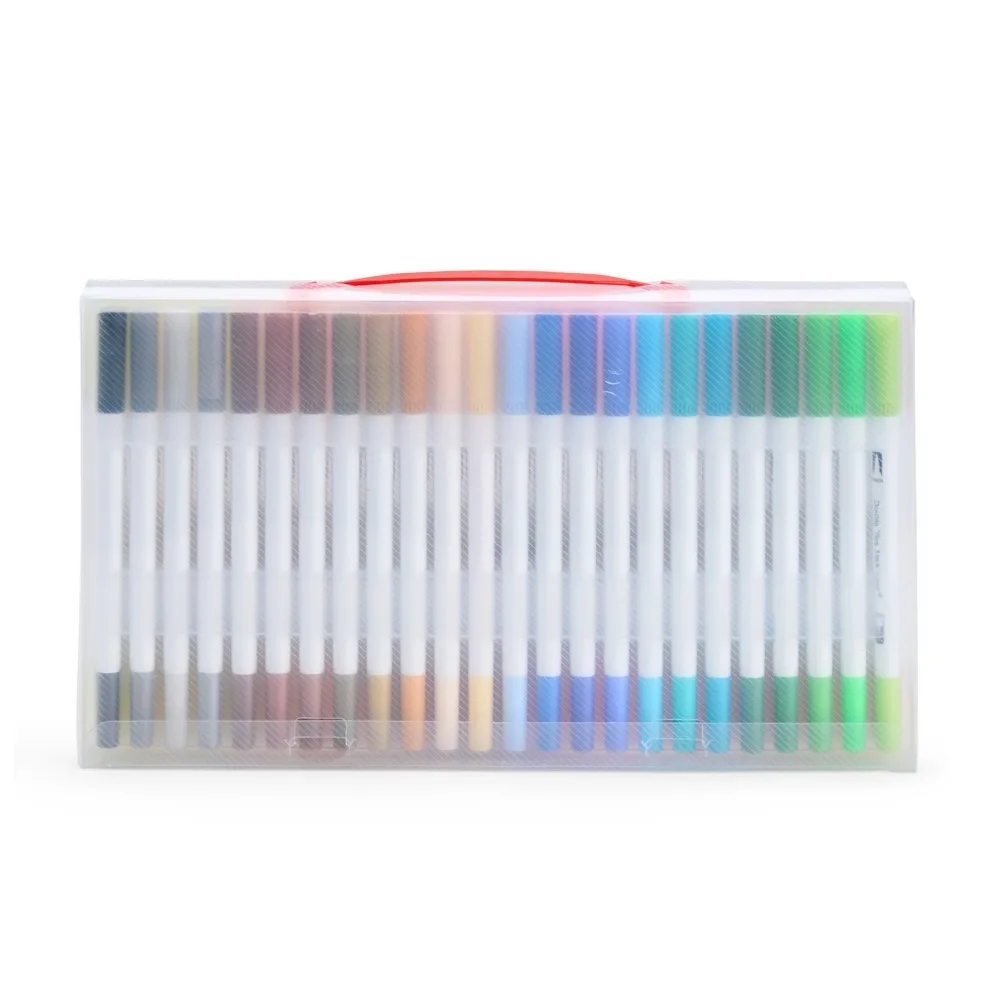 Kit Canetinhas Ponta Dupla Com 48 Cores
