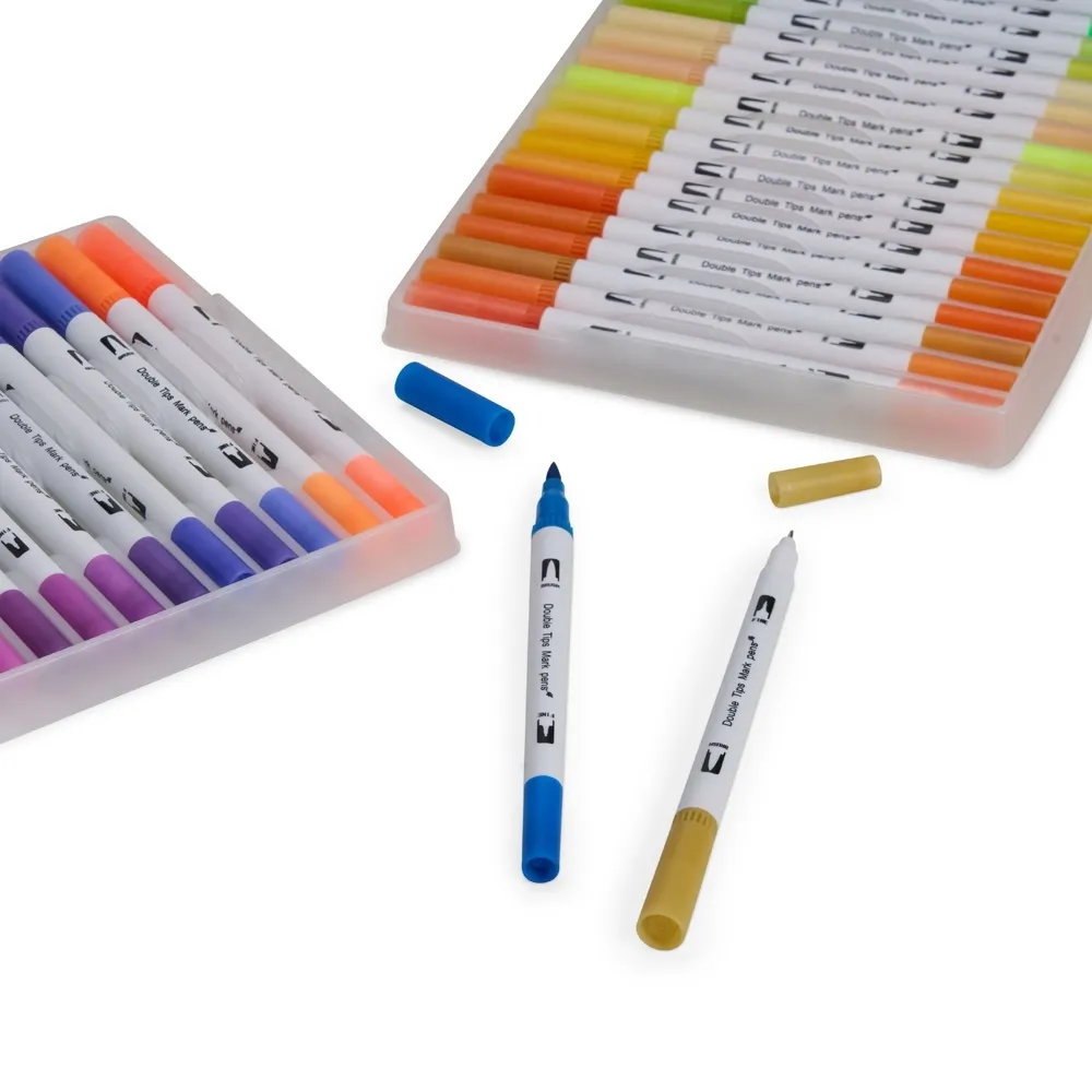 Kit Canetinhas Ponta Dupla 72 Cores