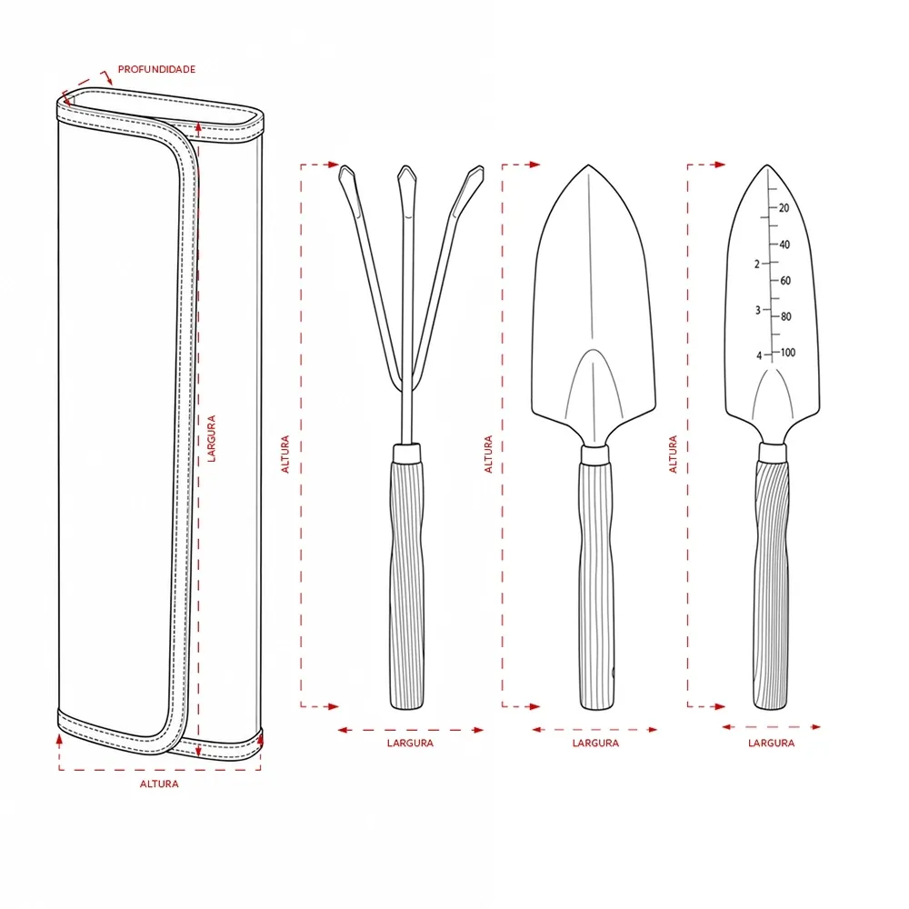 Kit Jardinagem 3 Peças