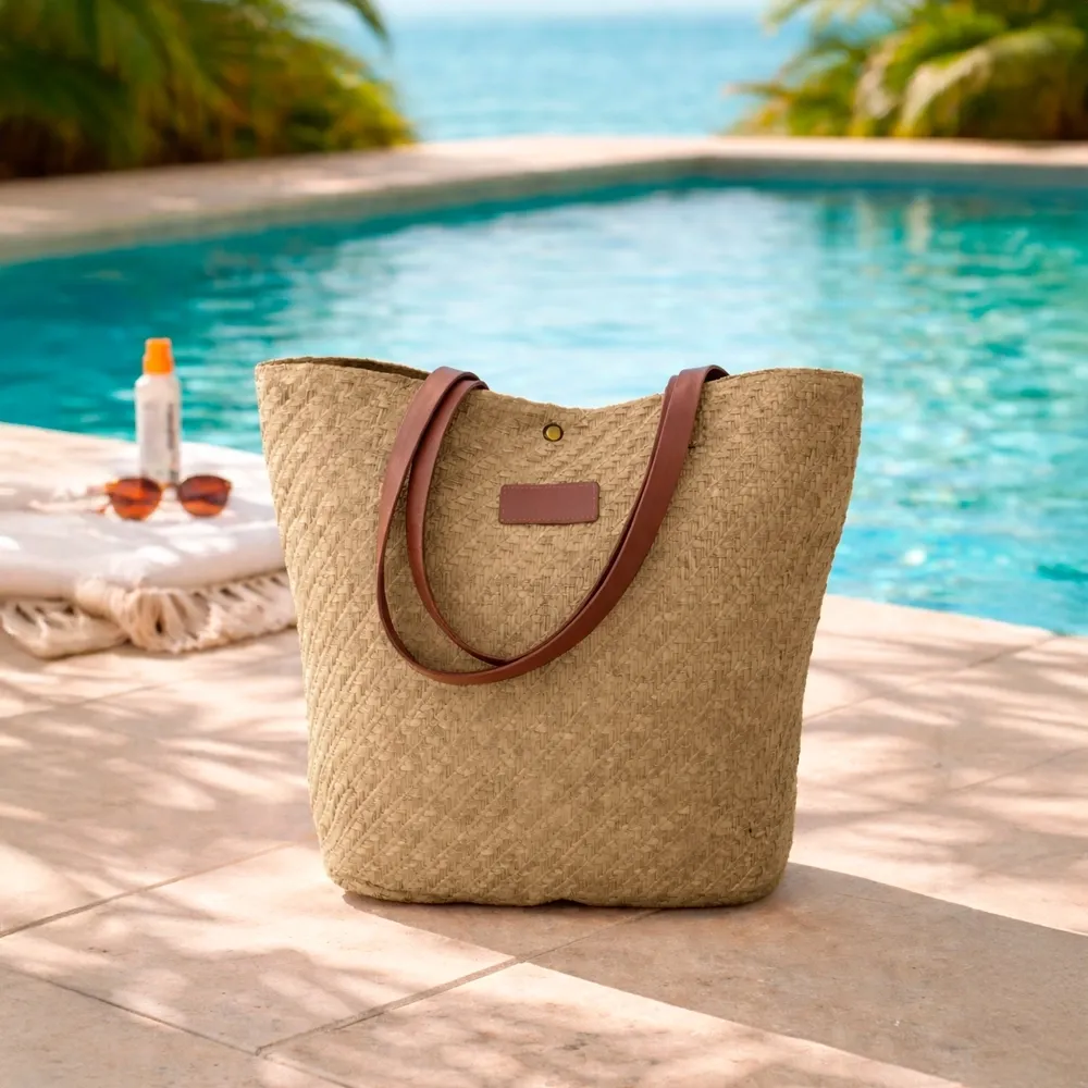 Bolsa Palha Trançada 