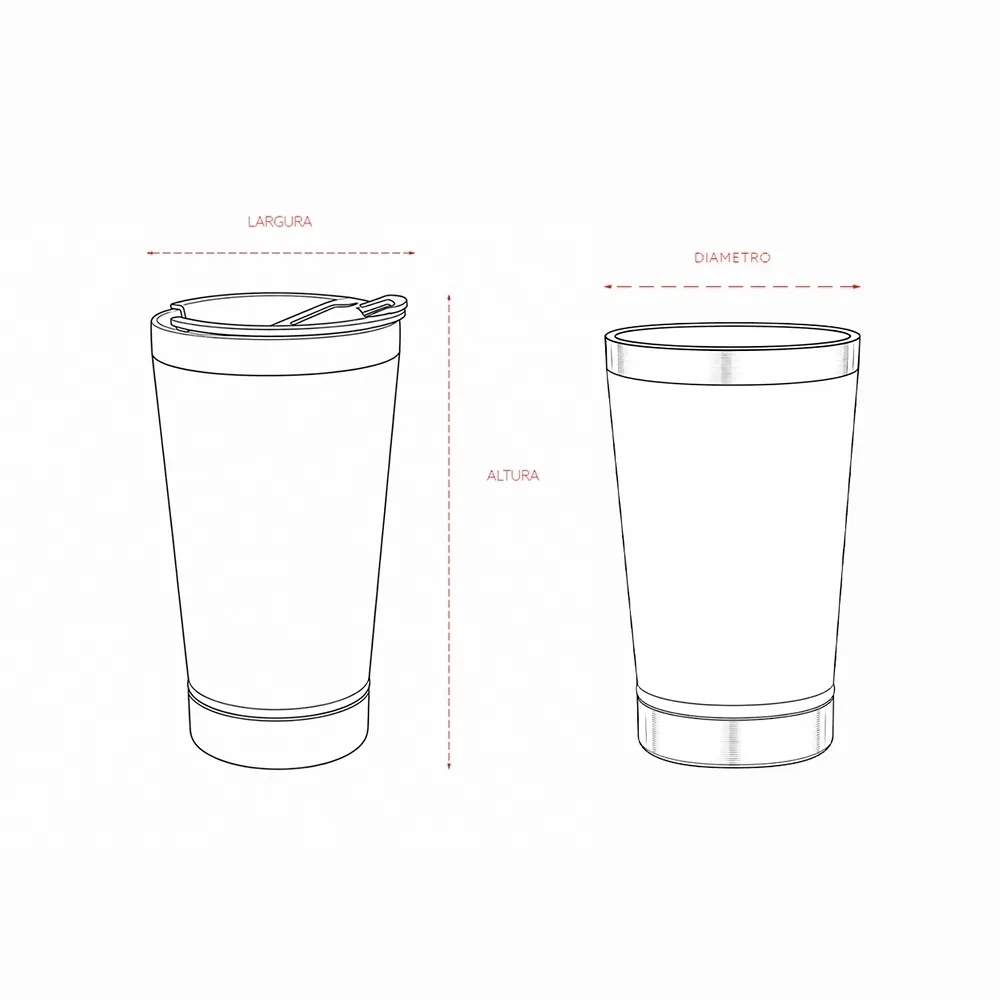 Copo Inox  500ml com Abridor