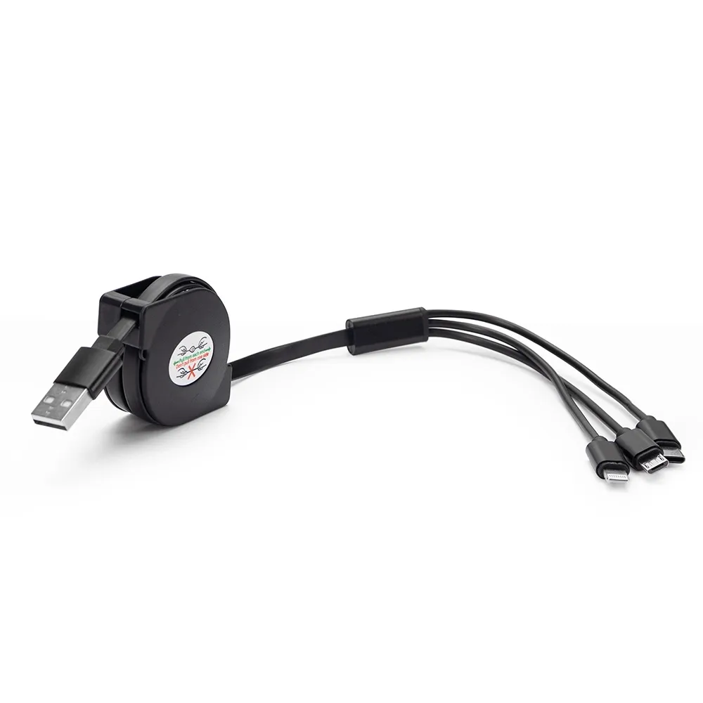 Cabo USB Retrátil 3 em 1-10338B