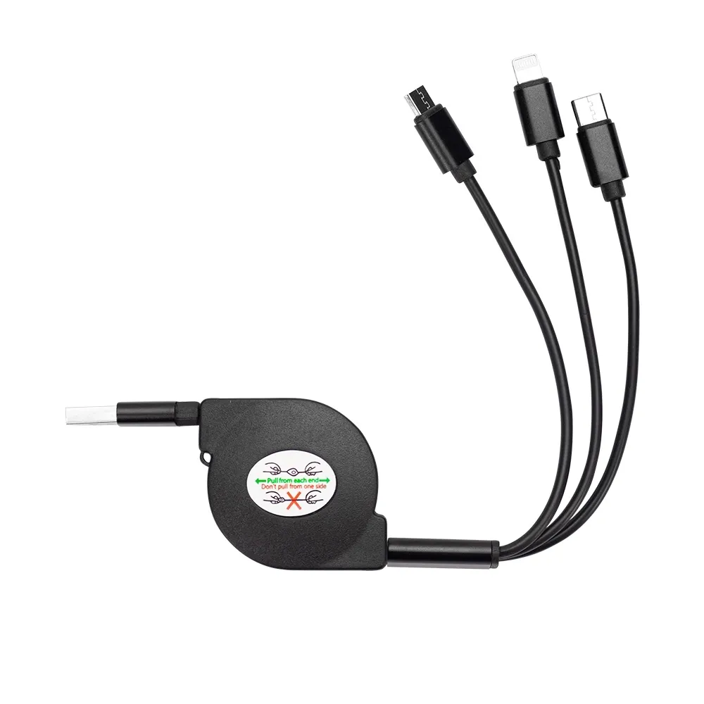 Cabo USB Retrátil 3 em 1