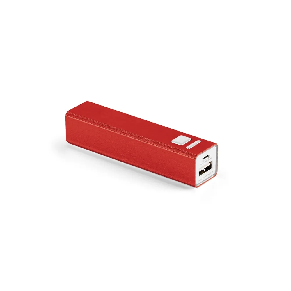 11106. Bateria portátil em alumínio 2200 mAh VERMELHO