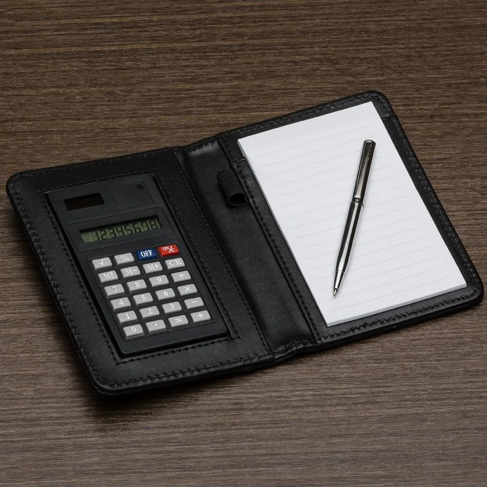 Bloco de Anotações com Calculadora e Caneta