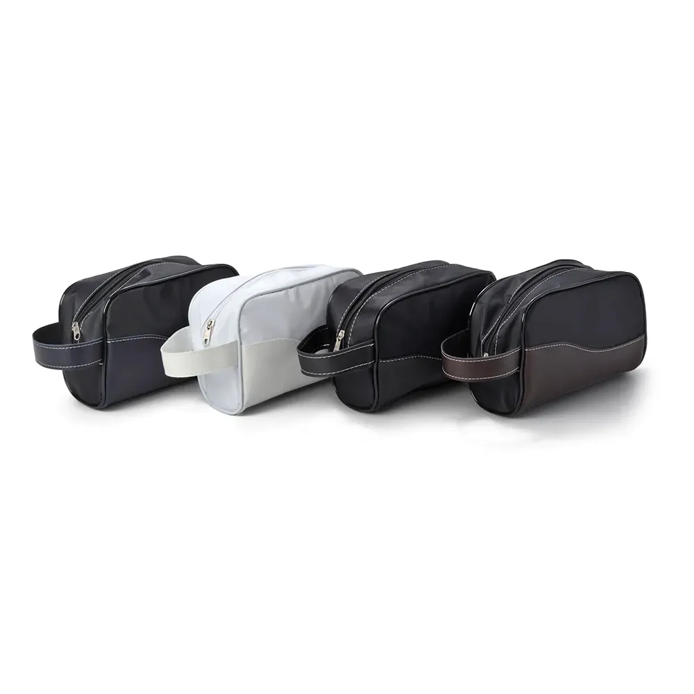 Nécessaire de Couro Sintético e Nylon
