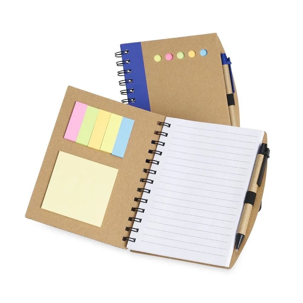 Caderno com Autoadesivos e Caneta