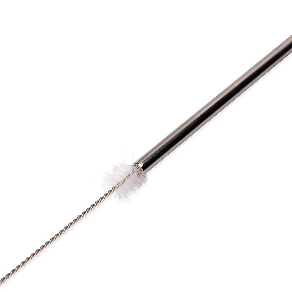 Kit Canudo Inox com Escova de Limpeza