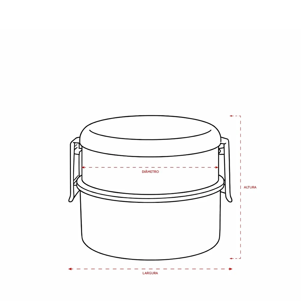 Marmita Plástica Dupla 700ml