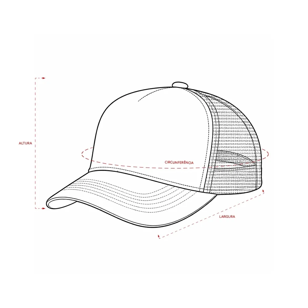 Boné Poliéster Aba Curva com Tela