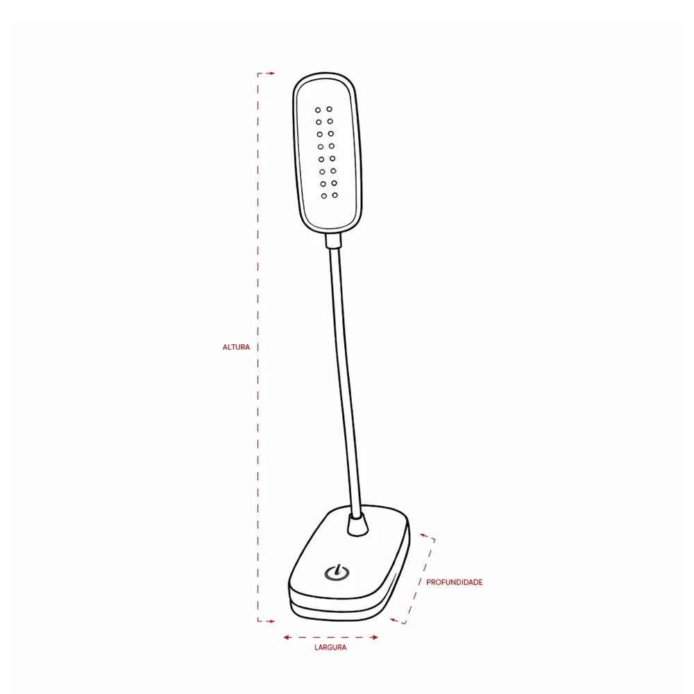 Luminária de Mesa Recarregável