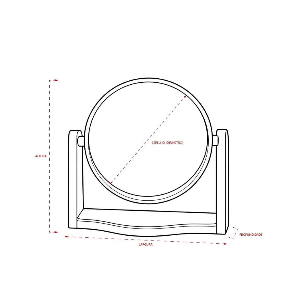 Espelho de Mesa Bambu