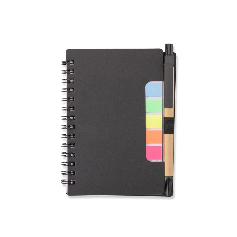 Bloco de Anotações com Autoadesivos e Caneta