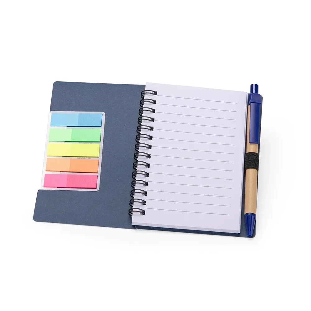 Bloco de Anotações com Autoadesivos e Caneta