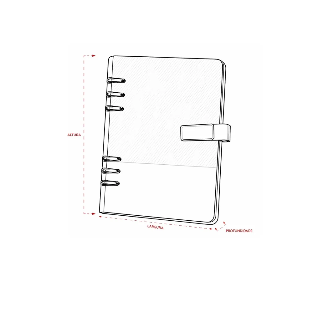 Caderno Fichário Couro Sintético