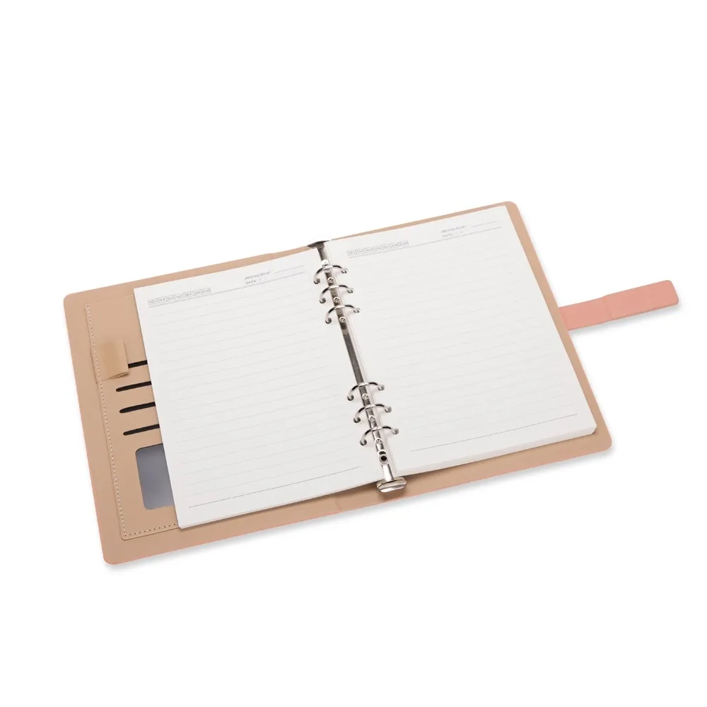 Caderno Fichário Couro Sintético