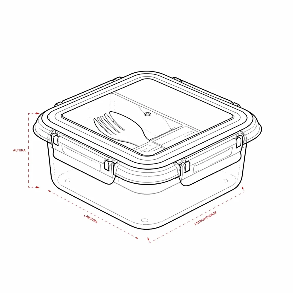 Marmita Hermética Plástico 1L