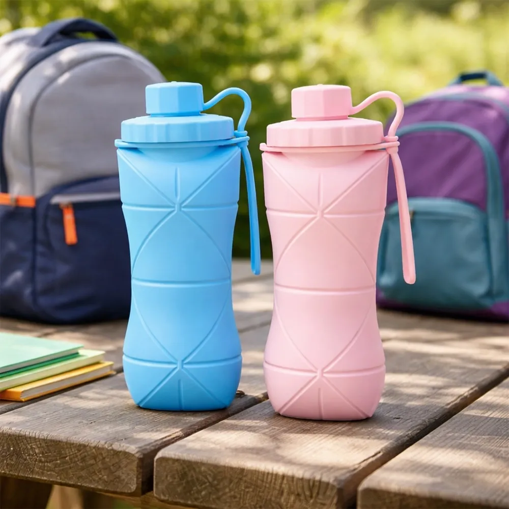 Garrafa Dobrável Silicone 600ml