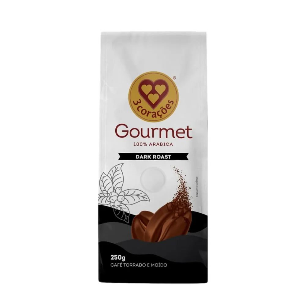 3 Corações Café Torrado e Moído Gourmet Dark Roast, 250G-CFF5