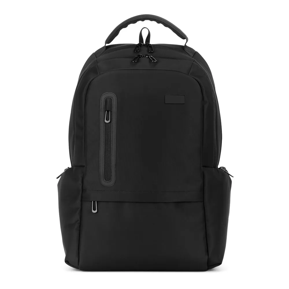 SPACIO SOLID. Mochila para computador portátil (17 ) em nylon 150D com 2 compartimentos acolchoados e placa para personalização
