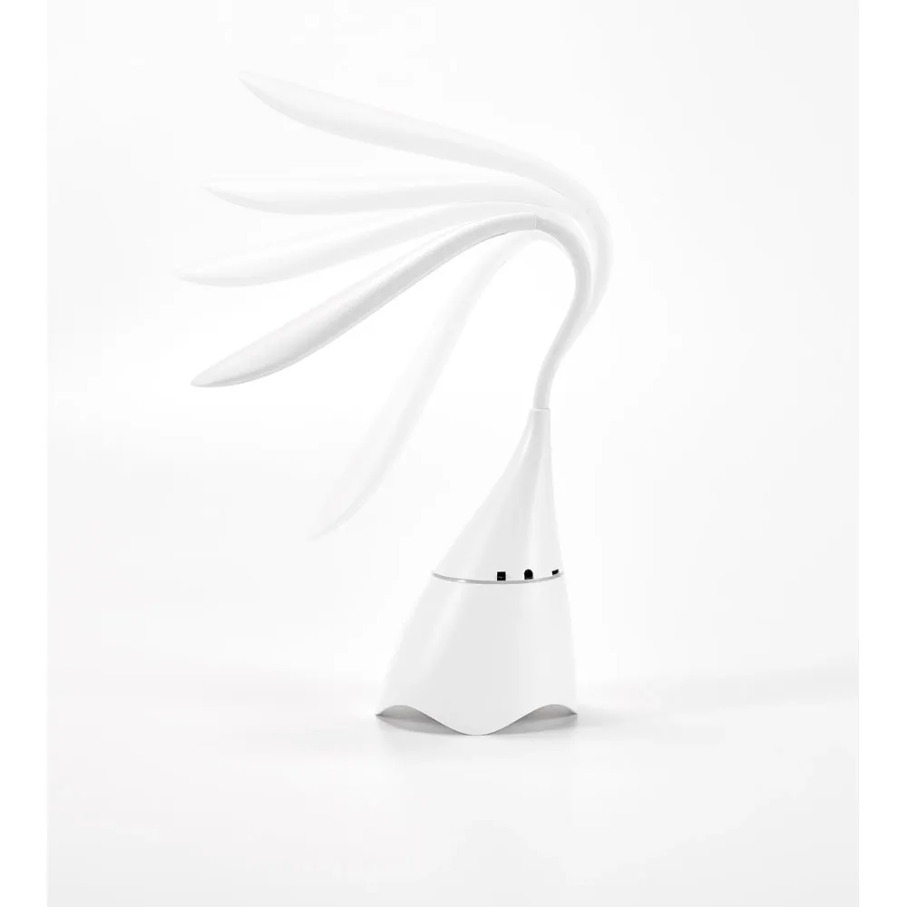 GRAHAM. Luminária de mesa com caixa de som em ABS e 18 LEDs de alto brilho