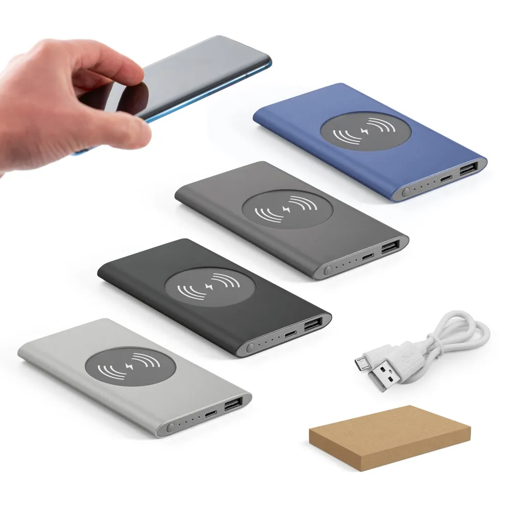 CASSINI 4 0. Bateria portátil com carregador wireless em alumínio 100% reciclado 4 000 mAh-003MRP57078