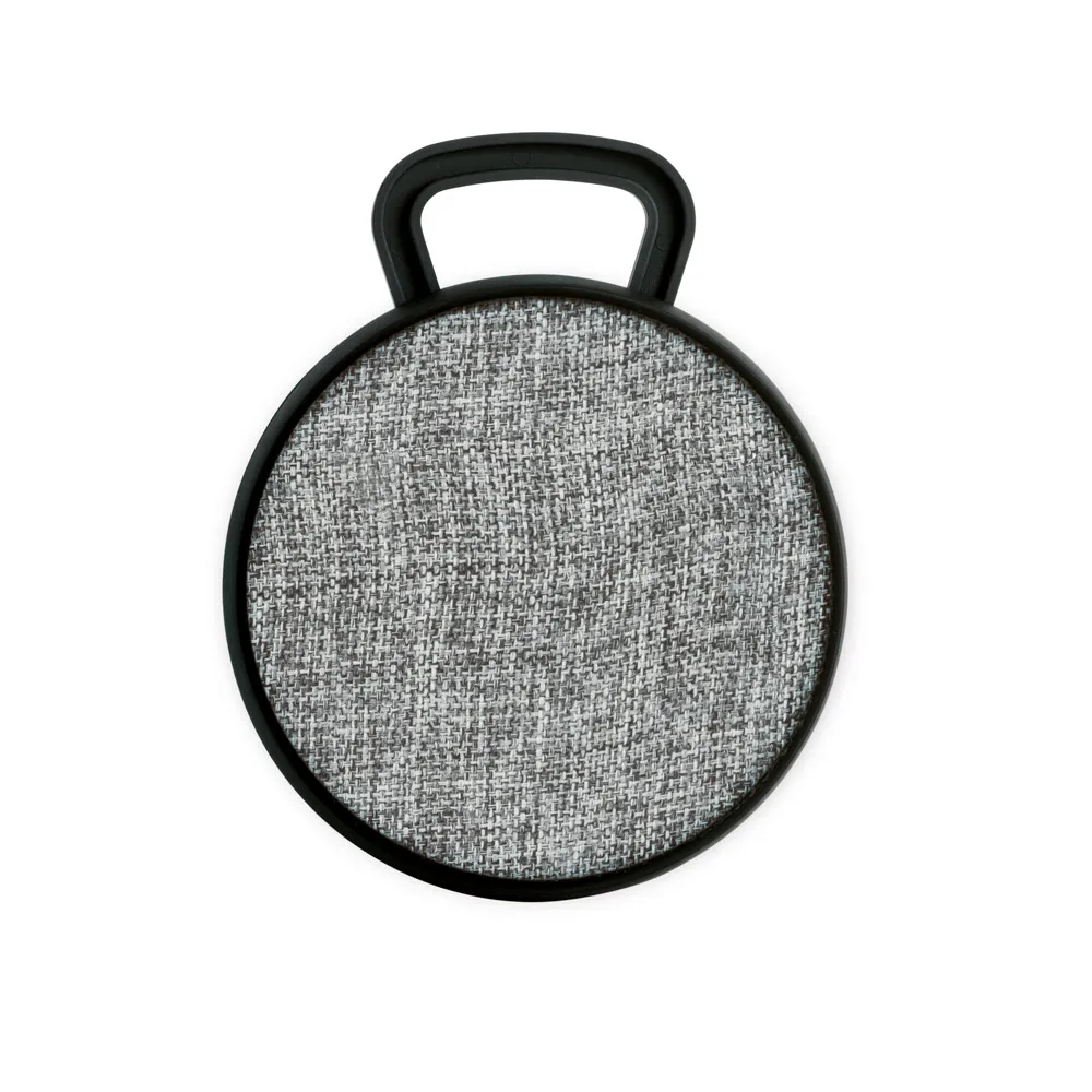 ECCLUS. Caixa de som em ABS e tecido em poliéster com microfone e autonomia de 3h