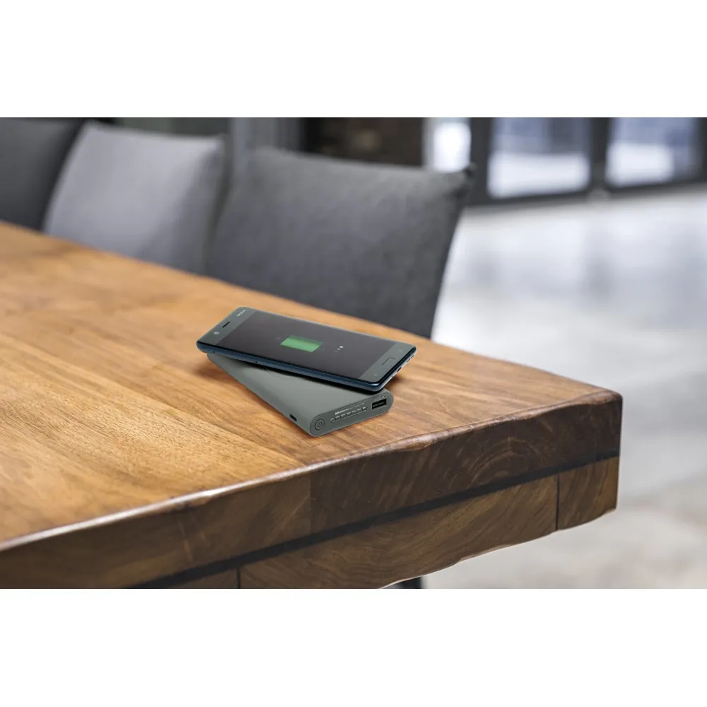 ALDRIN X. Bateria portátil wireless em ABS 10 000 mAh