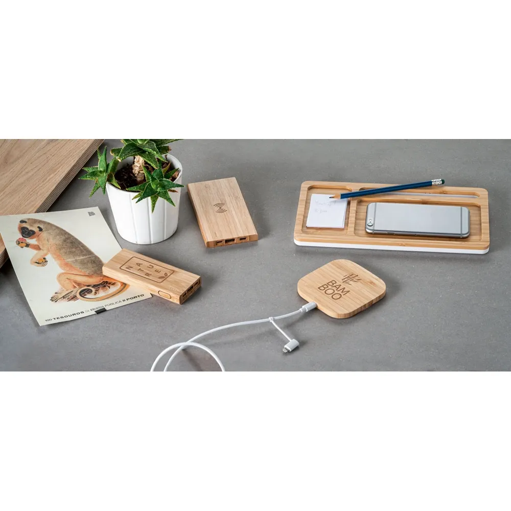 FITCH ECO. Bateria portátil em bambu 5 000 mAh