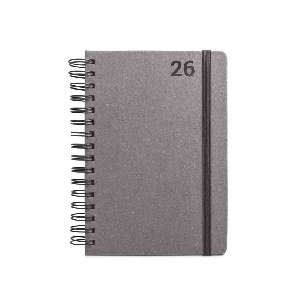 SIMMEL A5. Agenda A5, com argolas, em pele (58% reciclada)
