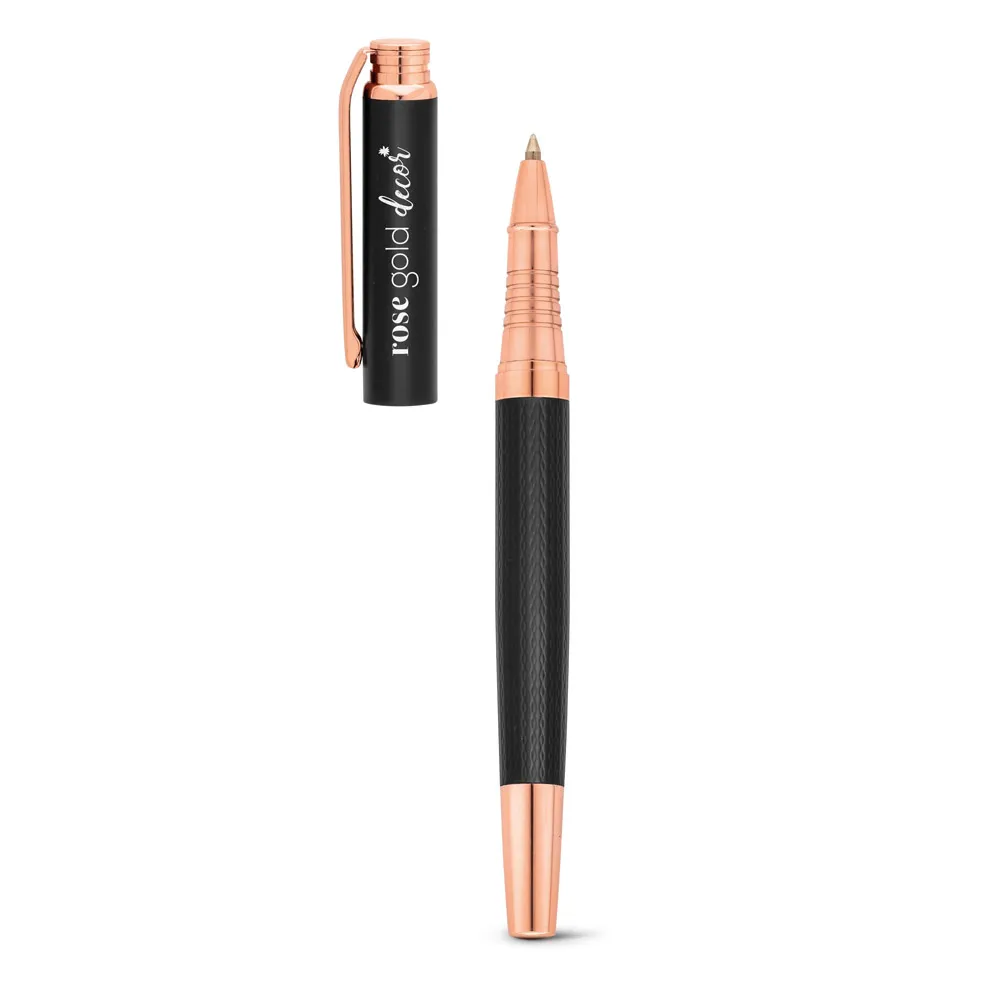 BLAZON. Roller em metal com escrita em preto