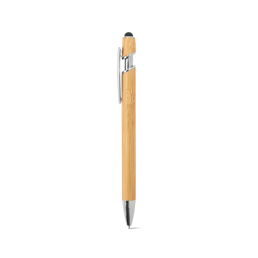 BLANC BAMBOO. Caneta esferográfica em bambu, com detalhes em alumínio cromado