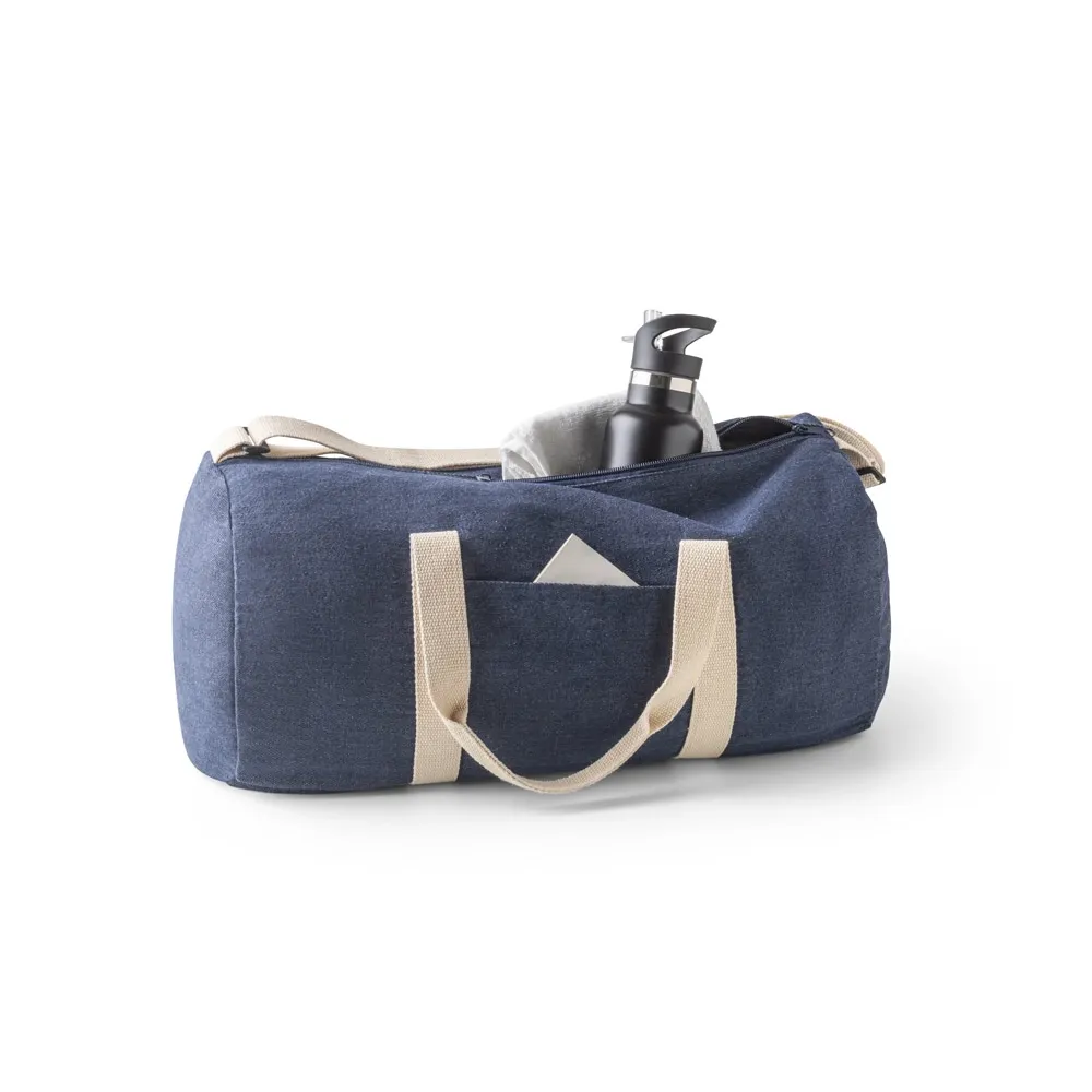 DENIM BAG. Sacola esportiva ou viagem em denim reciclado (300 g/m²)