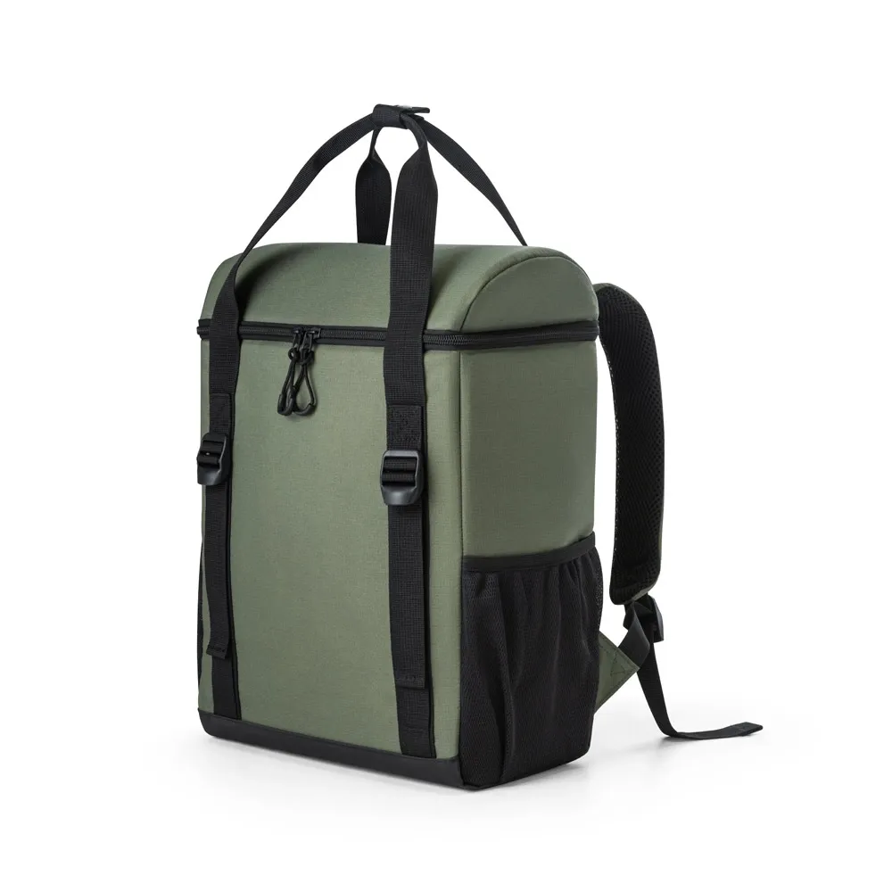 ROMA L. Cooler. Mochila térmica almofadada em 600D ripstop em poliéster reciclado com interior forrado em PEVA 16 L