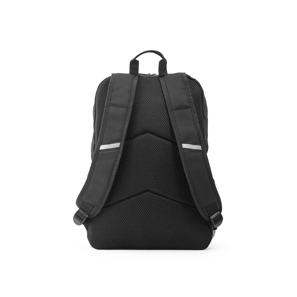 DELFOS BACKPACK. Mochila para notebook 15 6  em 300D e 600D, ambos em poliéster reciclado com elementos refletores 18 L
