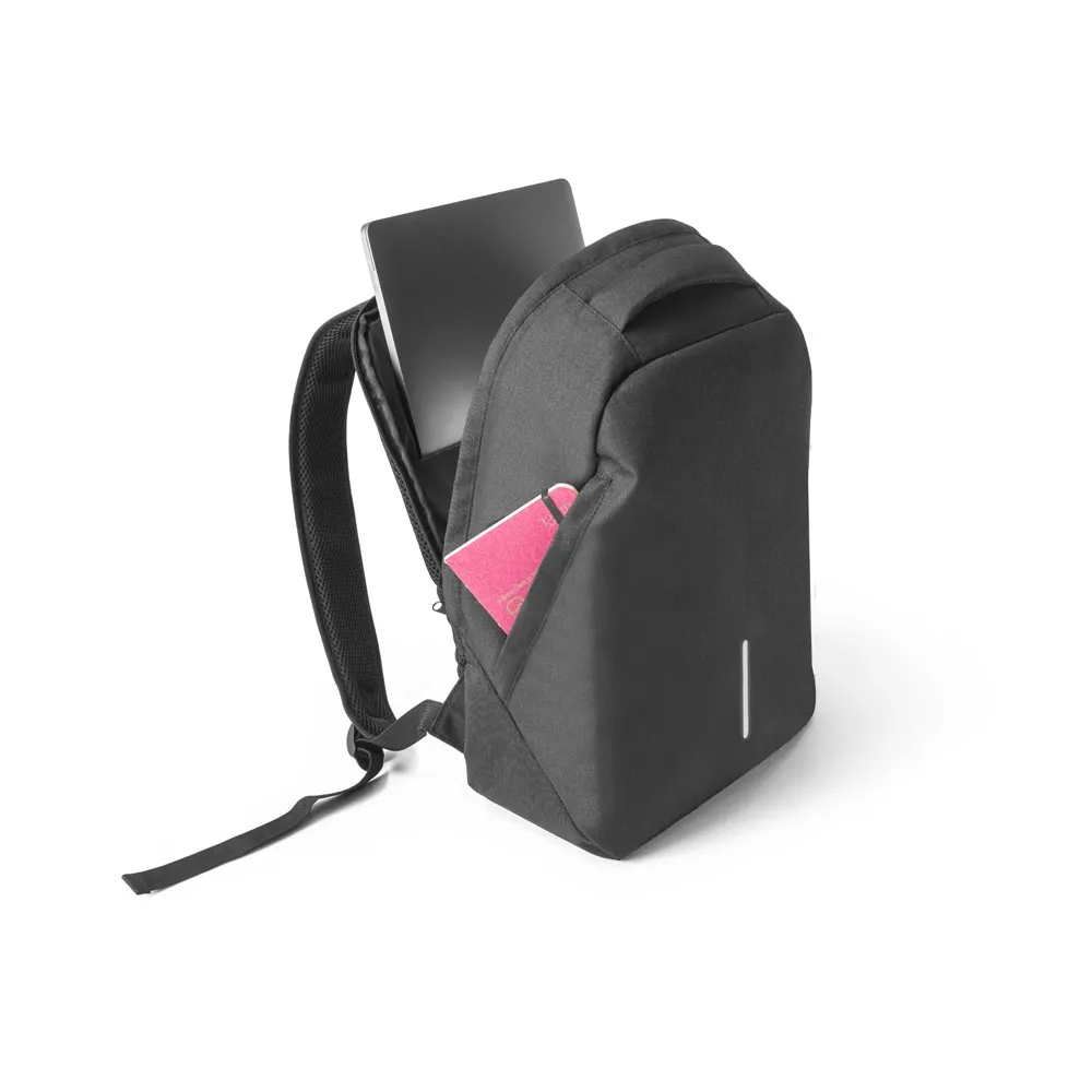 AUCKLAND. Mochila com sistema antiroubo para notebook 15 6  em 600D e ripstop 17 L