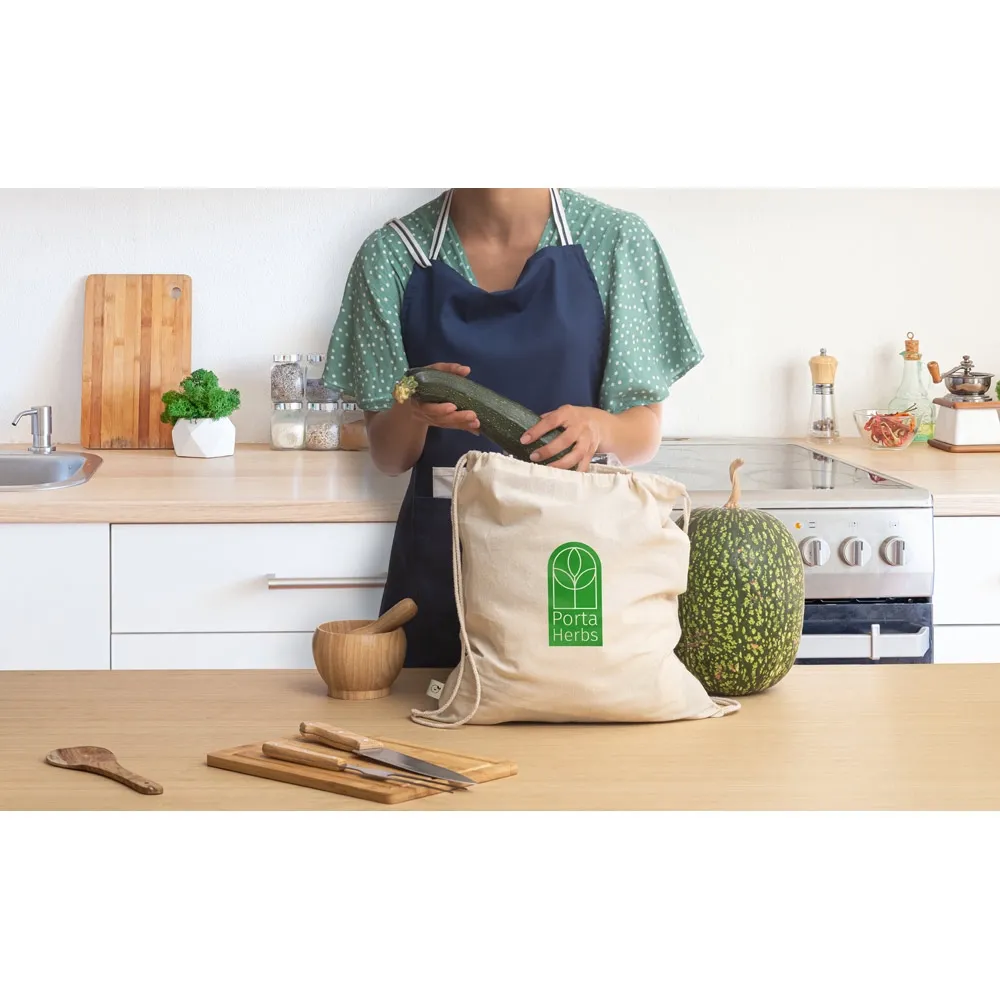 BELIZE. Sacola tipo mochila 100% algodão orgânico (140 g/m²)