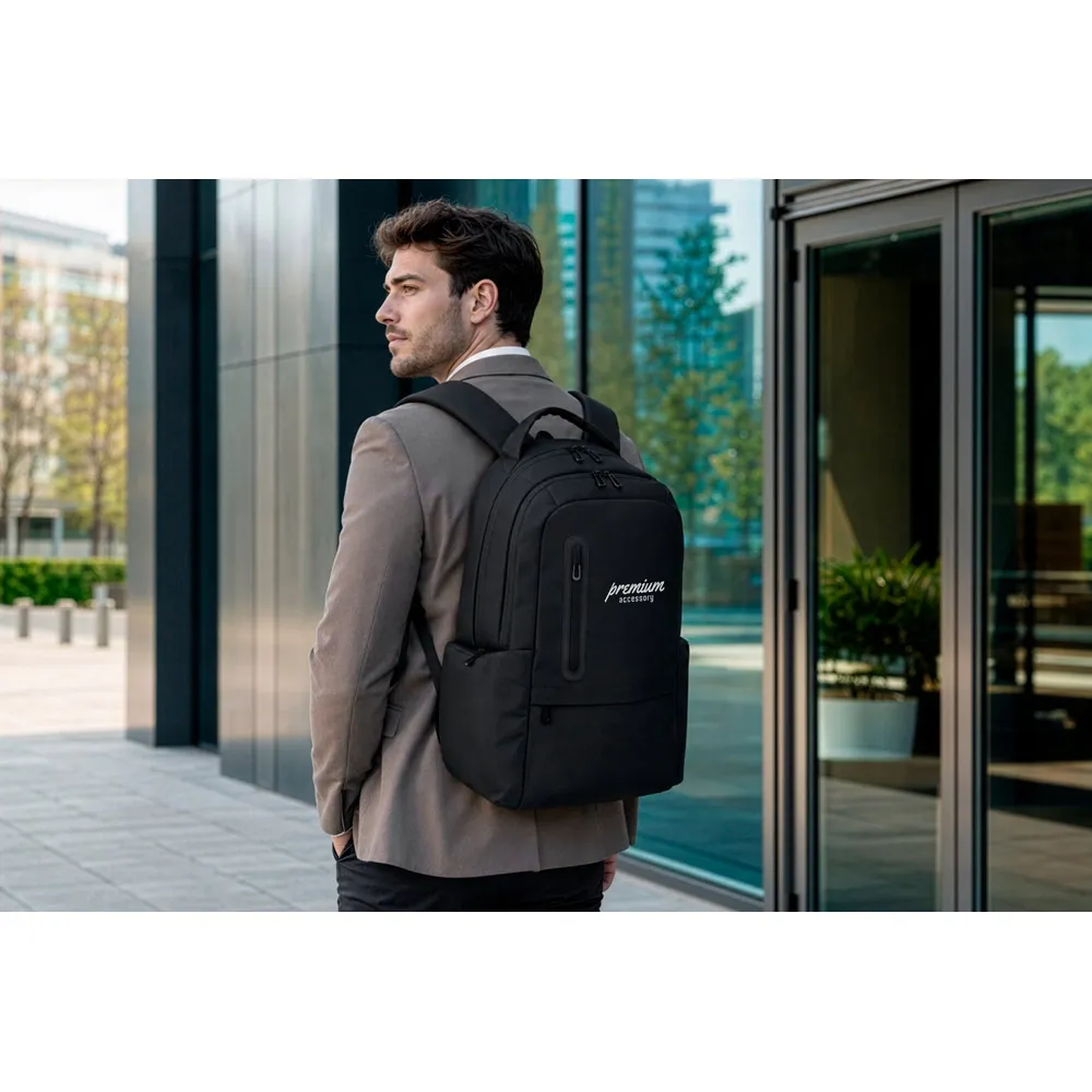 BOSTON SOLID. Mochila para notebook (17 ) em nylon 150D com 2 compartimentos acolchoados